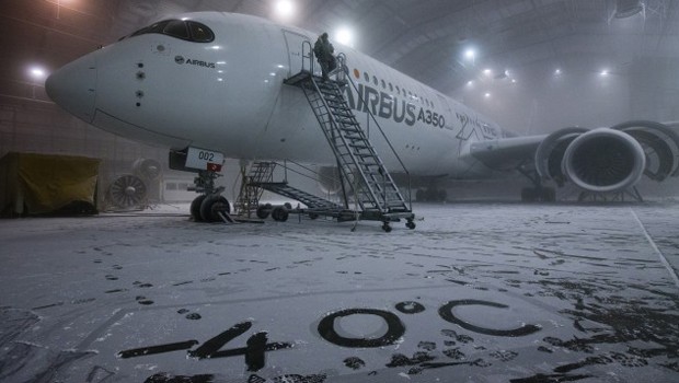 Im heißen Florida ließ sich der A350-Hangar bis auf minus 40 Grad Celsius herunterkühlen.
