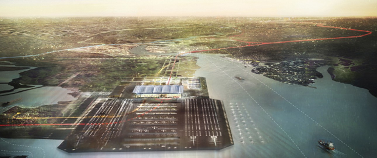Entwurf des Mega-Airports: Der bekannte Architekt Norman Foster hat den Flughafen an der Themse entworfen.