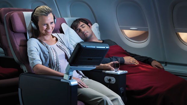 Premium Economy im Qantas A380: Bald auch in den B747-Fliegern.