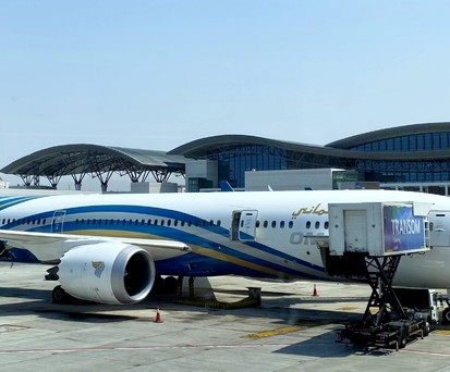 Boeing 787-9 von Oman Air in Muscat: Das Langstreckenmodell von Oman Air.