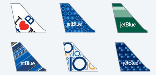 Heckflossen von Jet Blue: Die Vielfalt als Markenzeichen.