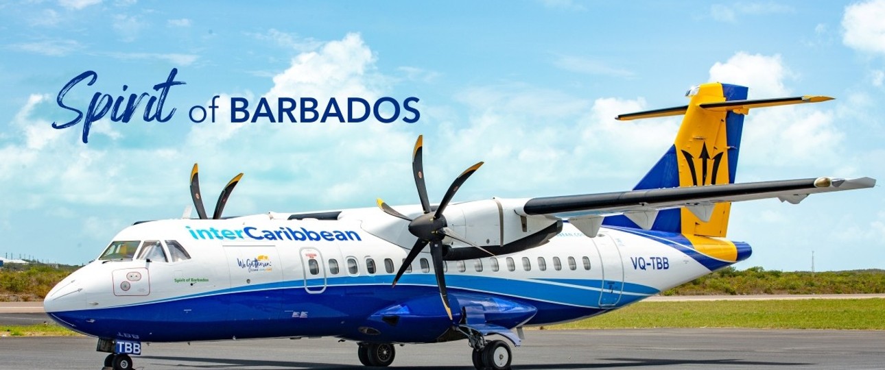 ATR-42 von Inter Caribbean Airways:  Das Flugzeug ist jetzt Barbados gewidmet.