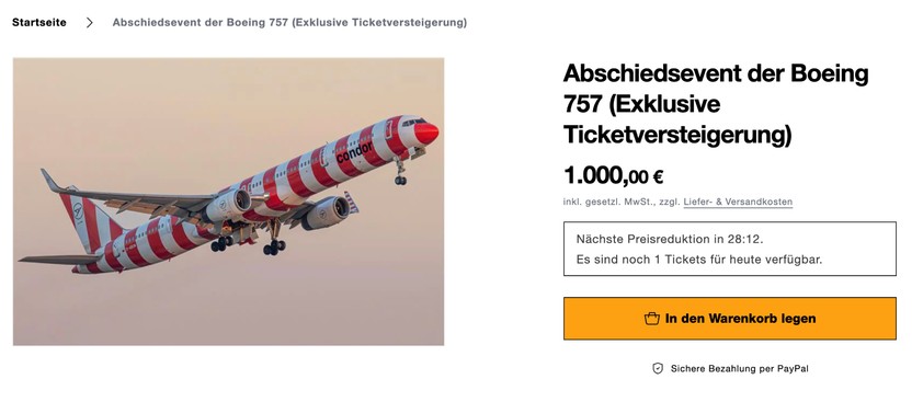 Screenshot vom 23. September um 09:01:48 Uhr: In diesem Moment war noch ein Ticket verfügbar.