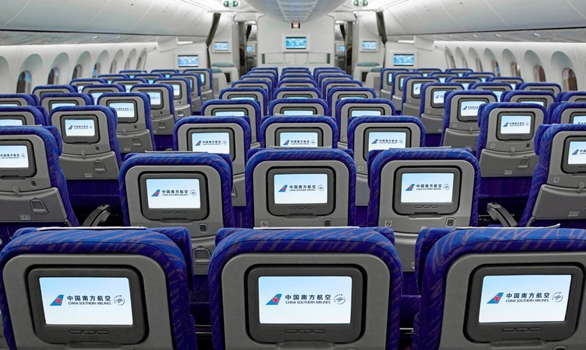 Boeing-787-Kabine von China Southern: Freie Economy-Plätze werden zu Geld.
