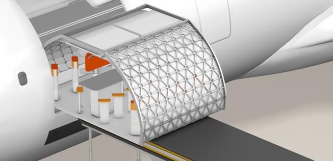 Die rund 10 bis 14 Module werden wie bei Frachtern eingesetzt.