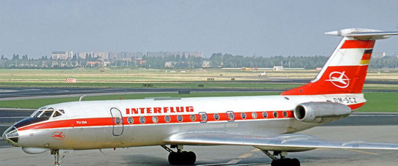 Eine Tupolew TU-134 der Interflug: Der letzte Flug der DDR-Airline erfolgte mit einer Maschine dieses Typs.