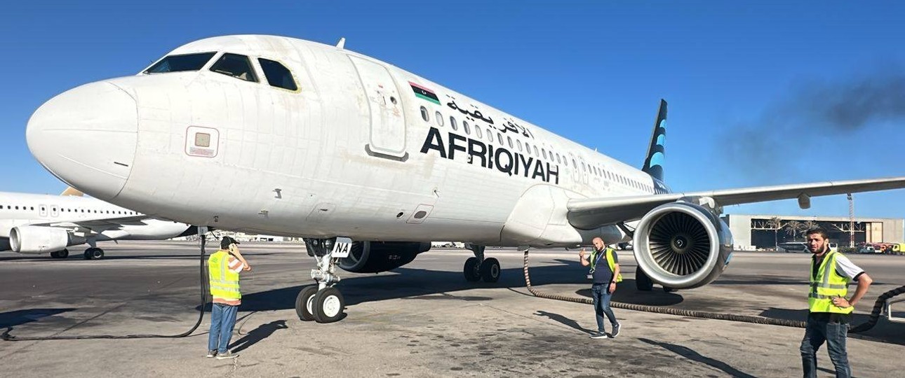 Airbus A320 von Afriqiyah Airways: Von ehemals acht Maschinen ist noch ein Airbus einsatzbereit.