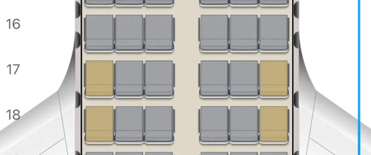 Fensterplätze ohne Fenster in einer Boeing 757-300 von United Airlines: Es geht vor Gericht.