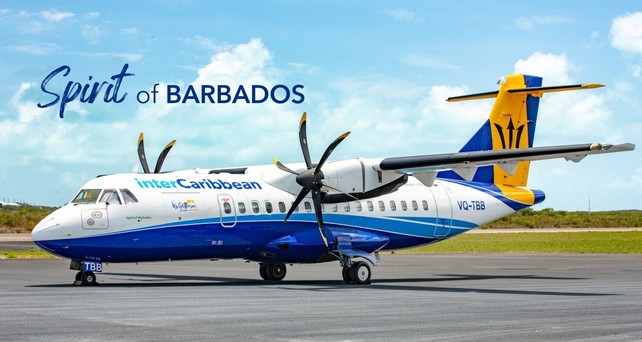 ATR-42 von Inter Caribbean Airways:  Das Flugzeug ist jetzt Barbados gewidmet.