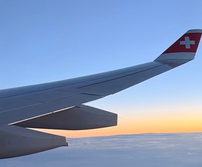 Blick aus einem Airbus A330 von Swiss: Die Fluglinie nimmt ein neues Ziel in Indien auf.