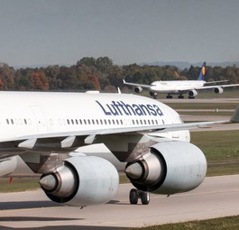 A340 von Lufthansa: Der Flug nach Cancun hob mit Verspätung ab.