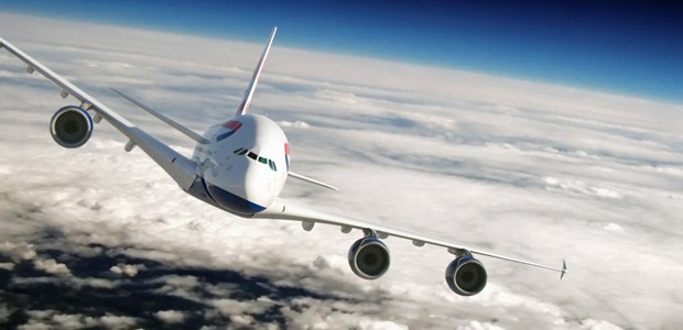 A380 von British Airways: Vorübergehend von der Themse an den Main unterwegs.