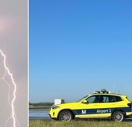 Blitze und eine Feldmühle am Flughafen München: Haben nicht alle Airports.