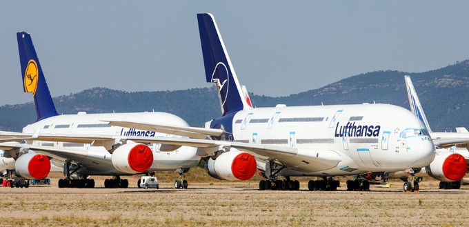 Nicht nur Airbus A380 von Lufthansa standen ...