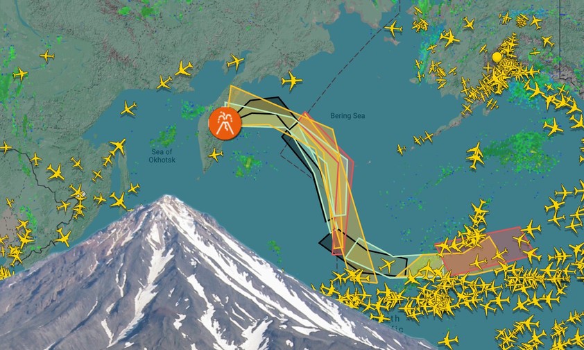 vulkan klyuchevskaya asche flightradar 01
