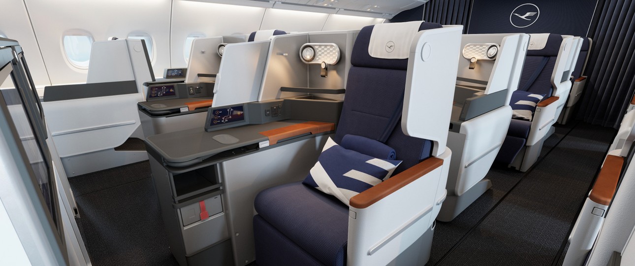 Neue Business-Sitze: So soll es bald in den Airbus A380 von Lufthansa aussehen.