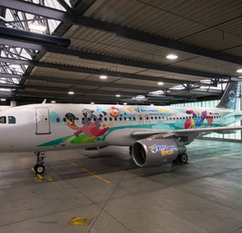 Hier steht er in seinem neuen Kleid, der Airbus A320 D-ANNA von Sundair.