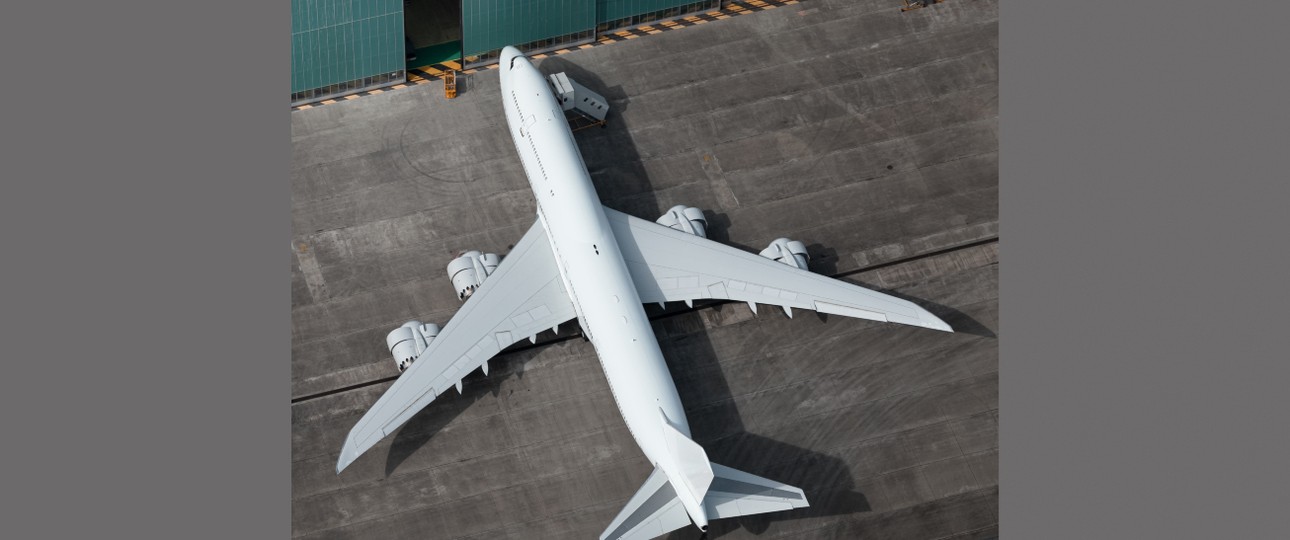 Die in Basel geparkte Boeing 747-8: Nur 42 Flugstunden auf dem Buckel.