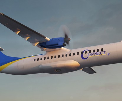 Flugzeug von Connect AIrlines: Künftig mit Wasserstoff unterwegs.