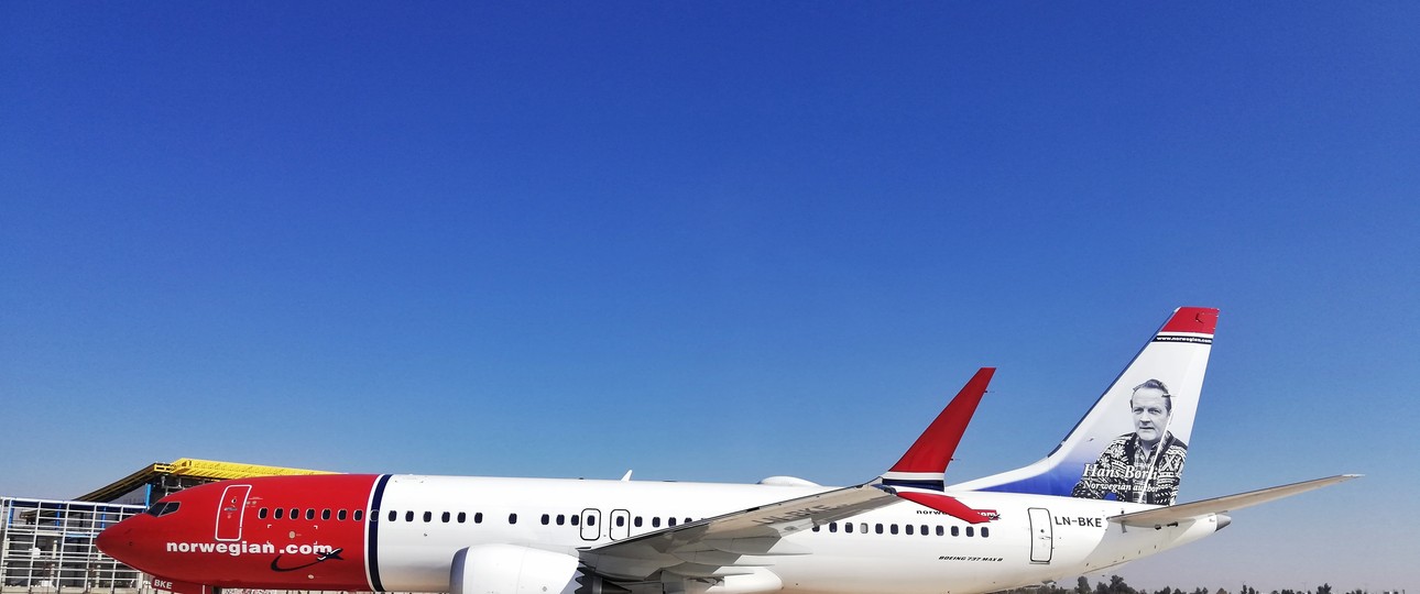 Die Boeing 737 Max 8 von Norwegian steht seit dem 14. Dezember in Shiraz.