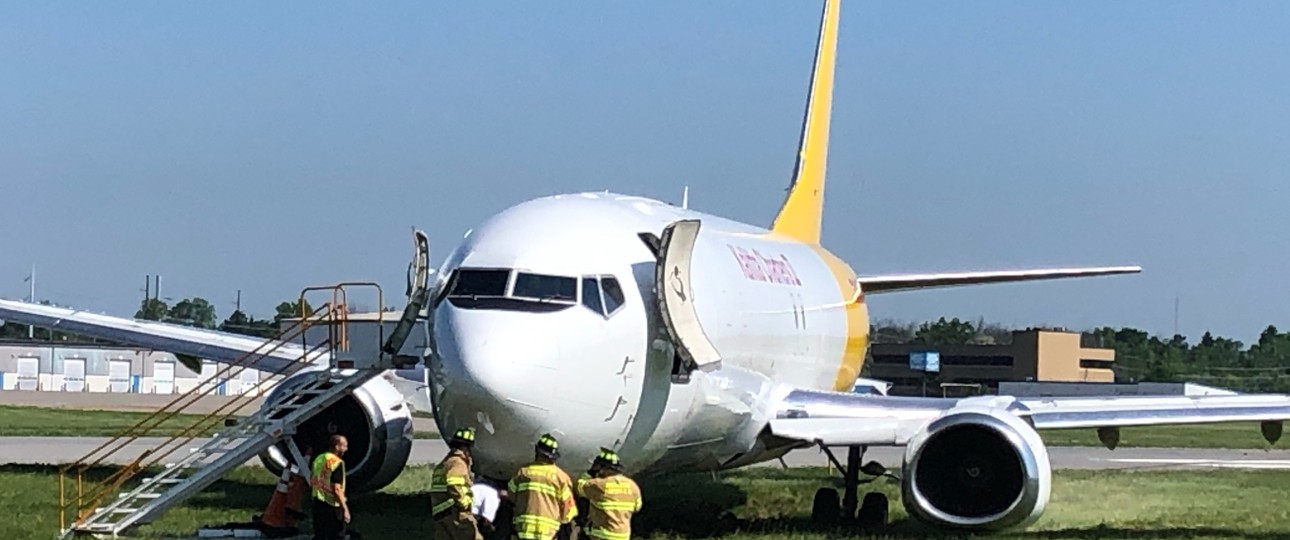 Boeing 737 von Kalitta Charters II: Kam von der Piste ab.