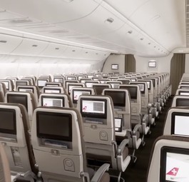 Economy Class der Boeing 777 von Swiss: Wird als eng wahrgenommen.