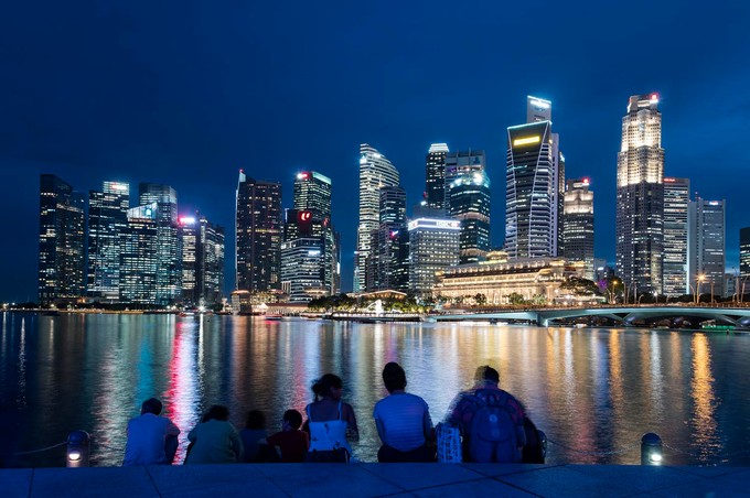 Abendstimmung an der Marina Bay: Das jüngste Viertel von Singapur.