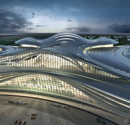 Ein riesiges neues Terminal entsteht in der Wüste.