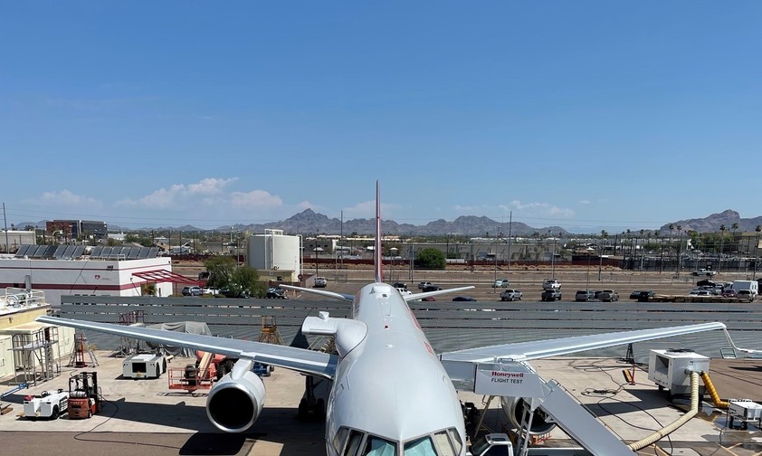 Die Boeing 757 von Honeywell dient als Prüfstand für neue Technologien.