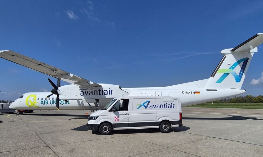 De Havilland Canada Dash 8-400 von Air Uniqon: Die Flüge werden von Avanti Air durchgeführt.
