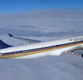 Airbus A330 von Singapore Airlines: Musste ohne Treibwerke auskommen.