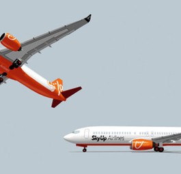 Auftritt von Sky Up Airlines: Start 2018, neue Flieger 2023.