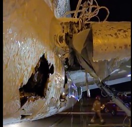 Die Schäden an der Embraer E195: Die OY-GDC wird wohl kaum je wieder fliegen.