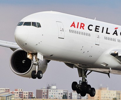 Flugzeug mit Air Ceilao-Schriftzug (Montage): Bald gibt es eine neue Airline in Sri Lanka.
