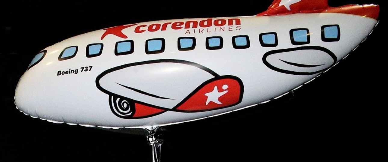 Ballon eines Flugzeuges von Corendon: Die Luft ist draußen.