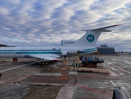 Die Tupolev Tu-154 während der Vorbereitungen:  Soll offenbar wieder den Dienst aufnehmen.