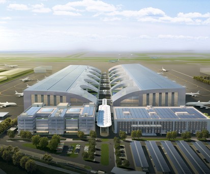 Animation des Haeco Xiamen Hangars: Es soll der mit Abstand größte Hangar der Welt werden.