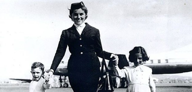 1950 setzte Alitalia viermotorige Douglas DC-4 ein - und erstmals auch Flugbegleiterinnen, die warme Mahlzeiten servierten.