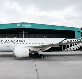 Boeing 787-9 von Air New Zealand: Das Flugzeug wird in Singapur umgebaut.