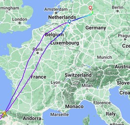 Die etwa kurios anmutende Flugroute: Von Düsseldorf nach Hannover.