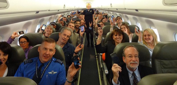 Passagiere von Jetblue: Jetzt mit Smartphone.
