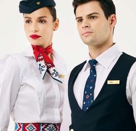 Neue Uniformen für das Air-Serbia-Personal: Das Design soll traditionelle serbische Symboliken aufnehmen.