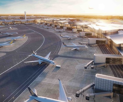 So soll das Terminal 5 dereinst aussehen: Platz für 50 Millionen zusätzliche Passagierinnen und Passagiere.