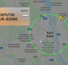 Altert und angezeigter Flugverlauf: Nicht die echte An-225.