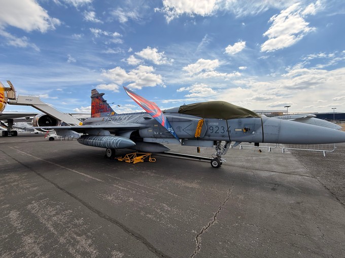 EIne Saab JAS-39C Gripen der tschechischen Luftwaffe.