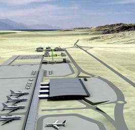 Modellbild des Flughafens Timna: Platz für große Flugzeuge.