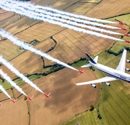 Die Flugschau des Jumbos.