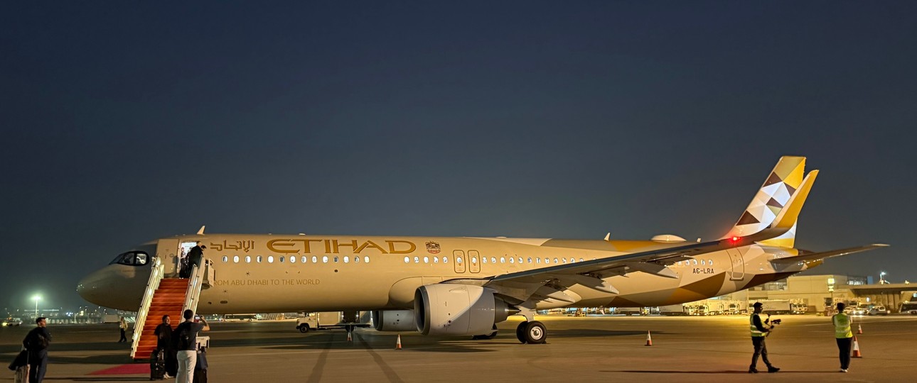 Airbus A321 LR von Etihad in Abu Dhabi: Die Flotte soll schnell wachsen.