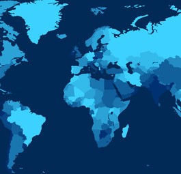 Wordl map: Bookings to Europe have dropped sharply.