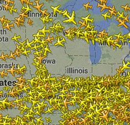 Luftraum Chicago am Freitag: Nichts ging mehr.